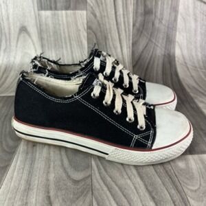 Beverly Hills Polo Club Womens Sneakers Black‎ Twill Low Top Raw Hem Y2K 7 M